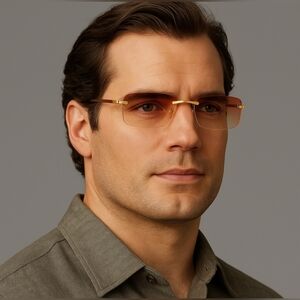 Cartier Rimless Sunglasses Genuine BIG C decor Ombre Lens Pop Smoke gold frame